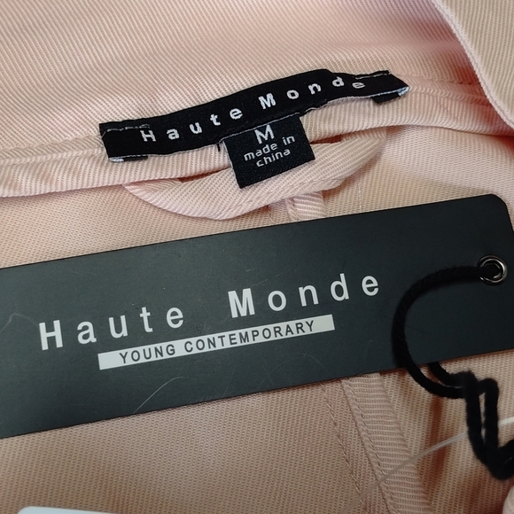 Haute Monde Women's Light Pink Soft Open Front Jacket Size M NWT - Picture 6 of 7